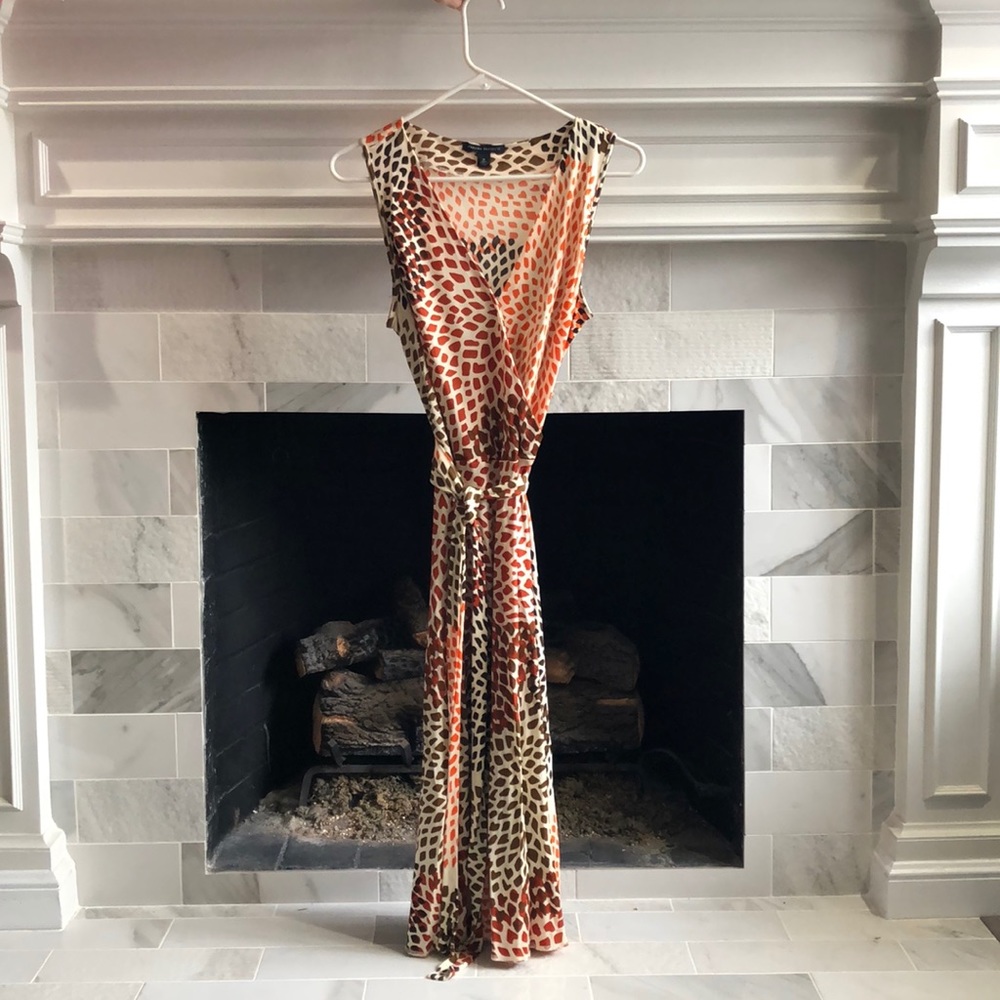 BR print wrap dress